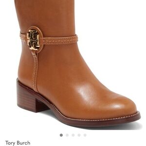 NIB Tory Burch Brown Leather Heeled Boots